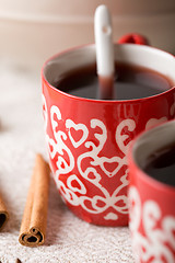 Image showing Hot Christmas drink with spices