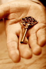 Image showing Hand with key