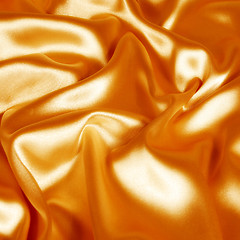 Image showing elegant gold silk fabric