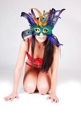 Image showing Young woman with mask.