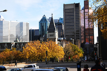 Image showing Montreal downtown in the fall.