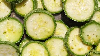 Image showing Courgettes zucchini