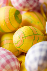 Image showing Bright coloured Easter eggs