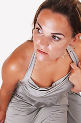 Image showing Pretty girl in silver dress.