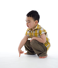 Image showing small boy pointing at something