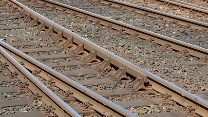 Image showing Railway railroad tracks