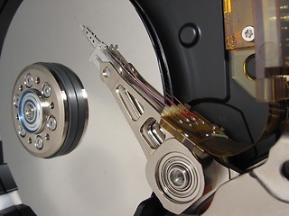 Image showing Closeup inside harddisk