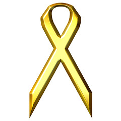 Image showing Childhood Cancer Awareness 3D Golden Ribbon