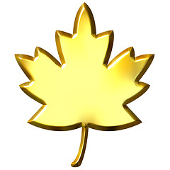 Image showing 3D Golden Canadian Leaf