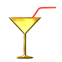Image showing Cocktail with straw