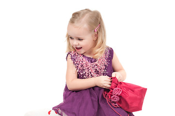 Image showing Studio shot of baby girl in gala dress