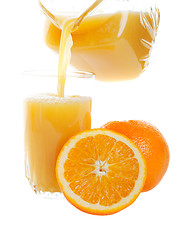 Image showing Pouring Orange Juice