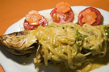 Image showing caribbean style whole fish with salad
