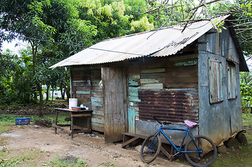 Image showing native house in jungle corn island nicaragua