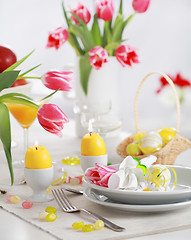 Image showing Easter table setting