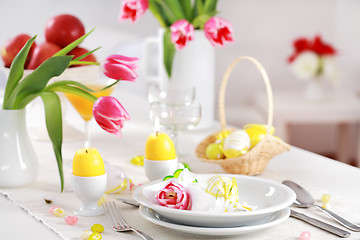 Image showing Easter table setting