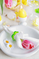 Image showing Easter table setting