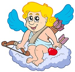 Image showing Cupid on cloud