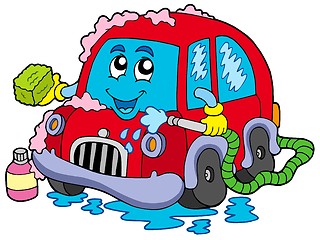 Image showing Cartoon car wash