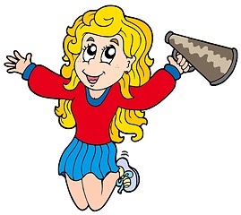 Image showing Cartoon cheerleader