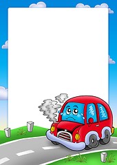 Image showing Frame with broken cartoon car