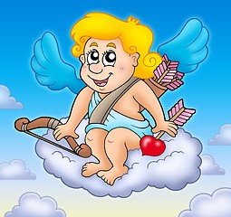 Image showing Happy Cupid on sky