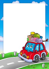 Image showing Frame with cute car and baggage