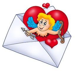 Image showing Valentine envelope with Cupid