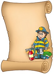 Image showing Parchment with fireman