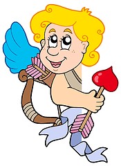 Image showing Lurking Cupid with bow and arrow