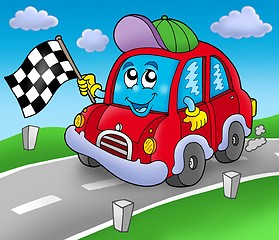 Image showing Car race starter on road