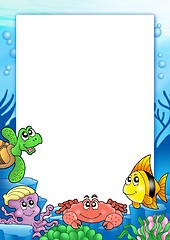 Image showing Frame with various sea animals