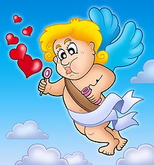 Image showing Valentine Cupid with bubble maker