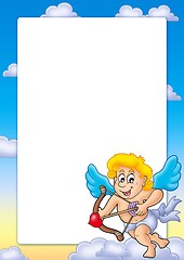 Image showing Valentine frame with happy Cupid 2