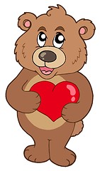 Image showing Cute bear holding heart