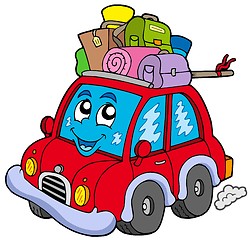 Image showing Cute car with baggage