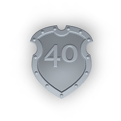 Image showing number forty on metal shield