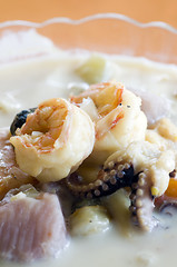 Image showing bowl of mixed seafood soup nicaragua