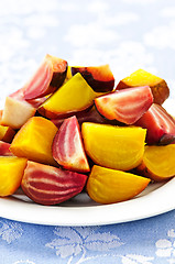 Image showing Roasted red and golden beets