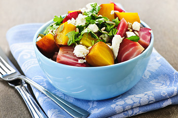 Image showing Roasted red and golden beets