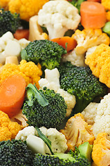 Image showing Broccoli cauliflower and carrots