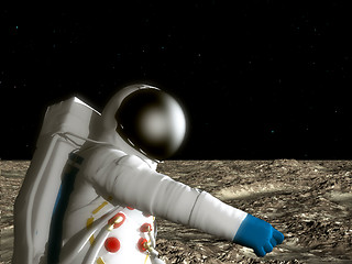 Image showing Astronaut On The Moon