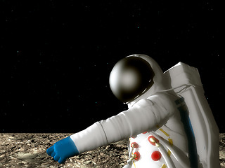 Image showing Astronaut On The Moon