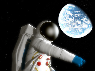 Image showing Spaceman With Alien Planet