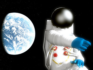 Image showing Spaceman With Alien Planet