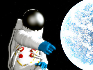 Image showing Spaceman With Alien Planet