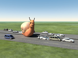 Image showing Monster Snail On The Road