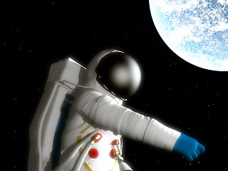 Image showing Spaceman With Alien Planet