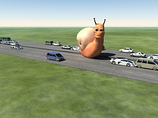 Image showing Monster Snail On The Road