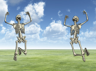 Image showing Jumping Skeletons